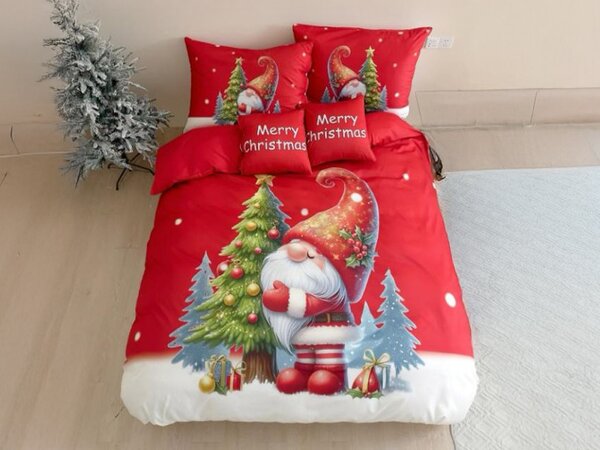 3D Flanelové povlečení z mikrovlákna GNOME DREAMS červené + povlak na polštářek 40x50 cm zdarma Rozměr povlečení: 70 x 90 cm | 140 x 200 cm