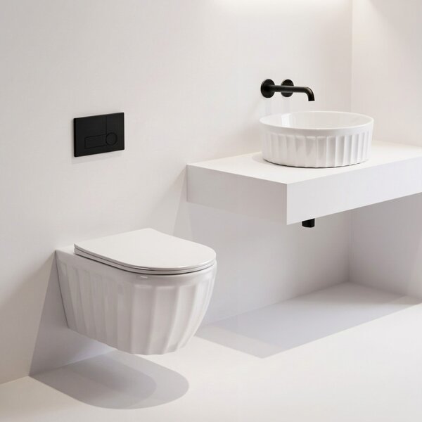 WC mísa bez splachovacího okruhu Rea Duo White