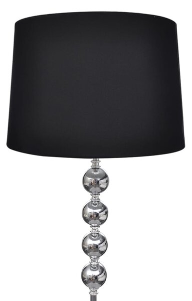 Stojací lampa s vysokým stojanem se 4 ozdobnými kuličkami, černá