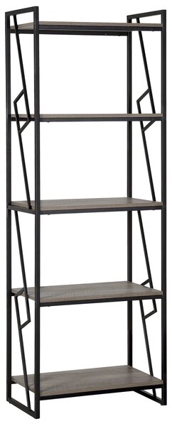 Knihovna s 5 policemi FORRES 184 cm Hnědá/Černá