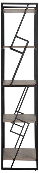 Knihovna s 5 policemi FORRES 184 cm Hnědá/Černá