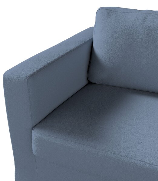 Potah na pohovku IKEA Karlstad 3-místná, nerozkládací, dlouhý barva modrá látka pletený vzor