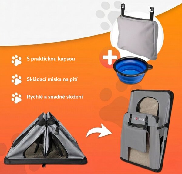 DB Garden Přenosná taška pro psa Dylan S šedá