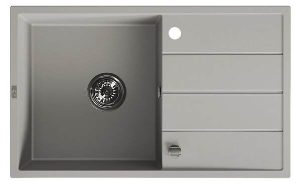 Laveo Wolin, 1-komorový granitový dřez 780x480x185 mm, šedá, LAV-SPW_511T