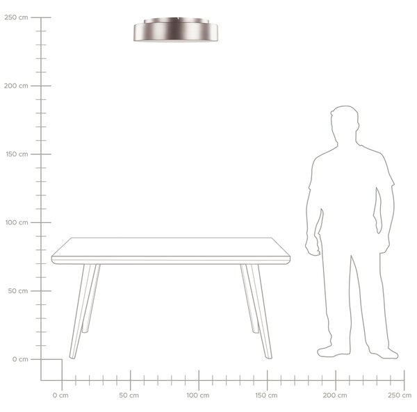 LED stropní lampa DAWEI Kov Světle hnědá