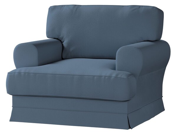 Potah na křeslo IKEA Ekeskog barva modrá látka pletený vzor