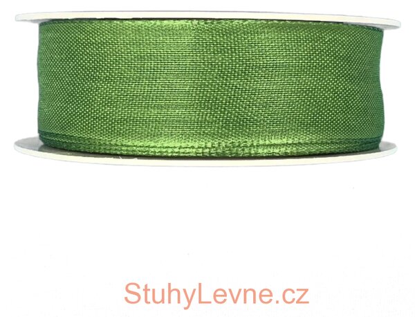 Stuha látková tkaná CHANCE zelená 25mm x 2m (6,-Kč/m)