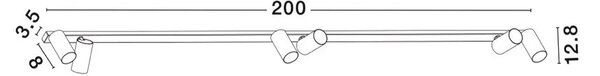 Minimalistické bodové svítidlo Oso 6 Bílá