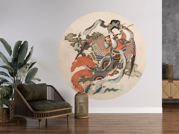 FUGU Kruhová tapeta asijský anděl – Asian Angel Rozměr: kruh 40 cm