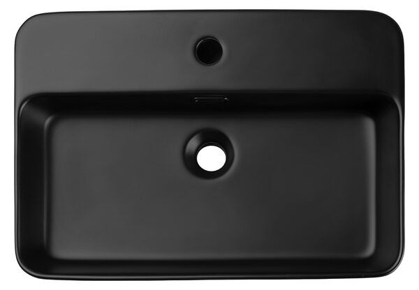 Comad Keramické umyvadlo na desku TRUST 2 BLACK, černá mat