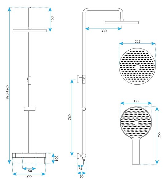 Rea, Sprchový set Rea Rivo Brush Nickel, REA-P9498