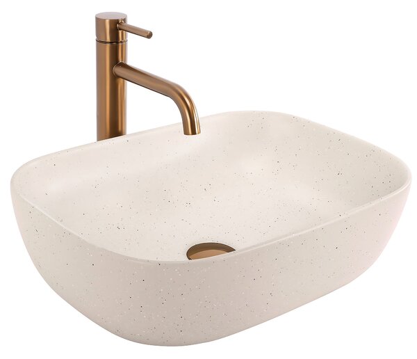 Rea Belinda Sandy, umyvadlo na desku 465x300x135 mm, imitace kamene-béžová, REA-U4000