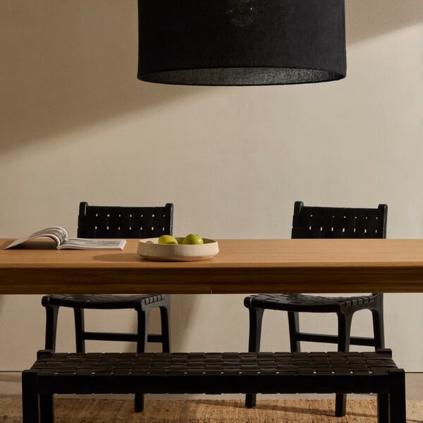 Kave Home Černá kožená lavice Calixta 120 cm