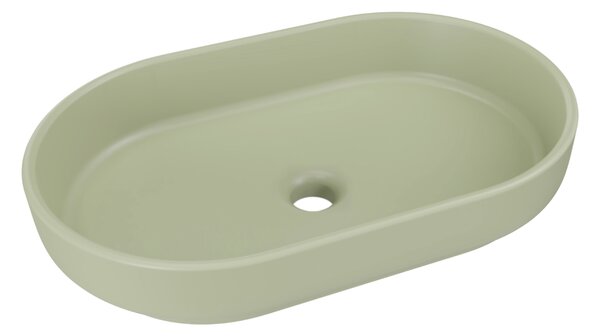 Comad Keramické umyvadlo na desku RIVER 2 OLIVE GREEN MATT, zelená