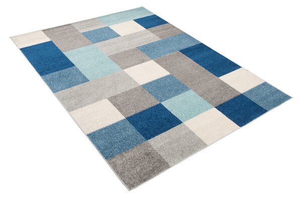 Makro Abra Kusový koberec LAZUR C574B Kostky šedý modrý Rozměr: 240x330 cm