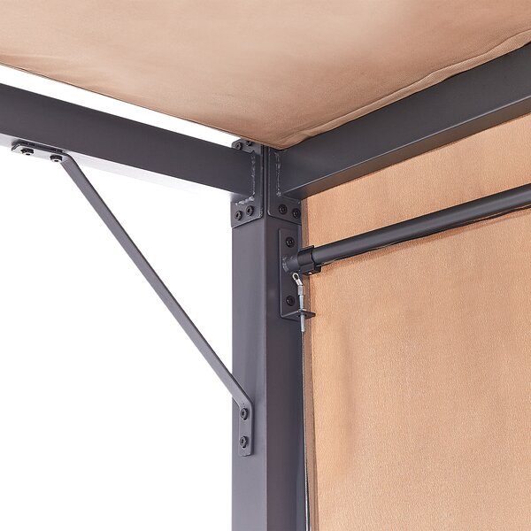 Zahradní pavilon LED PARGA Kov 310 cm 310 cm Hnědá