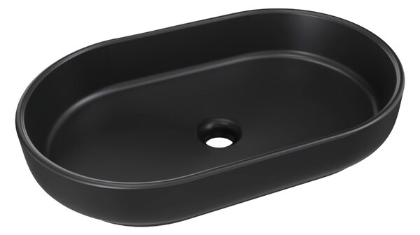 Comad Keramické umyvadlo na desku RIVER 2 BLACK MATT UN 55, černá mat
