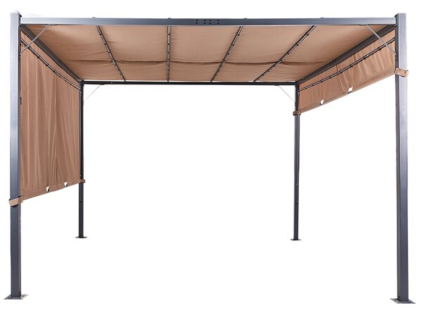 Zahradní pavilon LED PARGA Kov 310 cm 310 cm Hnědá