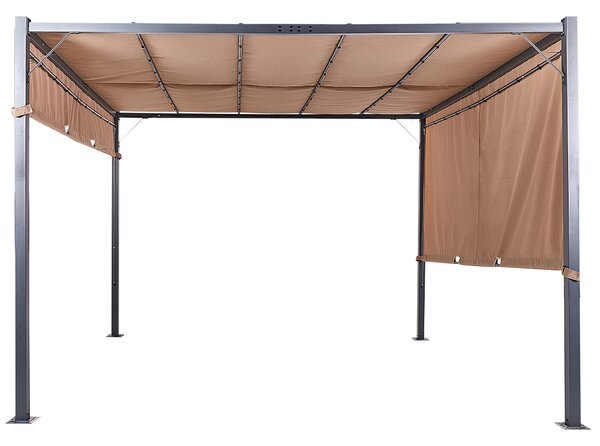 Zahradní pavilon LED PARGA Kov 310 cm 310 cm Hnědá