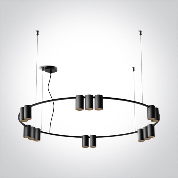 ONE-light Závěsný lustr Sigo kruh 100cm 15x7W GU10 230V černý