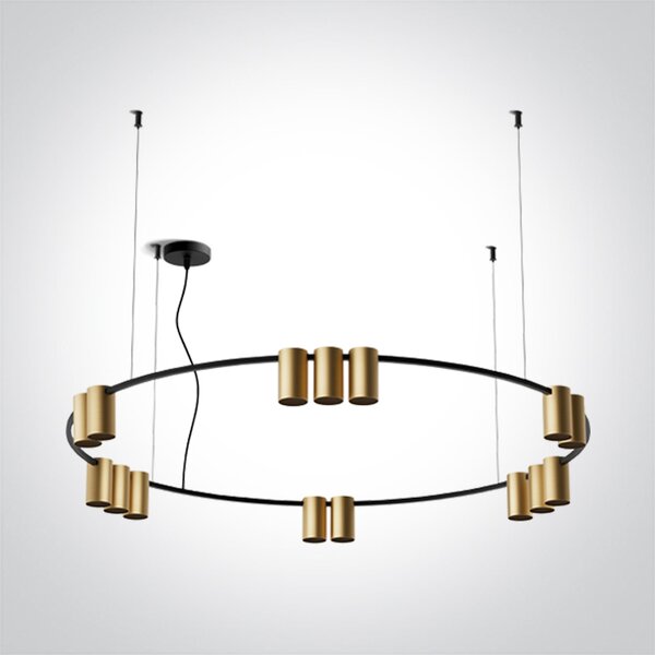 ONE-light Závěsný lustr Sigo kruh 100cm 15x7W GU10 230V kartáčovaná mosaz