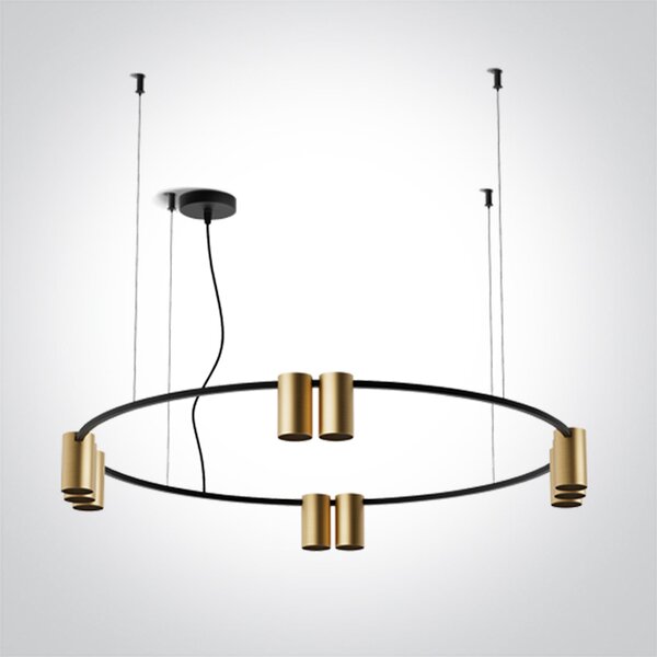 ONE-light Závěsný lustr Sigo kruh 80cm 10x7W GU10 230V kartáčovaná mosaz