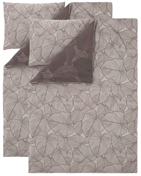 Livarno® Sada ložního povlečení z mikrovláknitého saténu, 140 x 200 cm, 70 x 90 cm, 2dílná, hnědá (800014568)