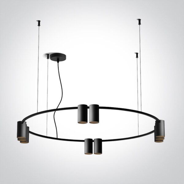 ONE-light Závěsný lustr Sigo kruh 80cm 10x7W GU10 230V černý