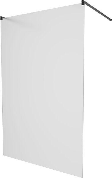 MEXEN - Kioto zástěna sprchová samostatně stojící 100 x 200 cm, mléčné sklo 8 mm, černá - 800-100-002-70-30
