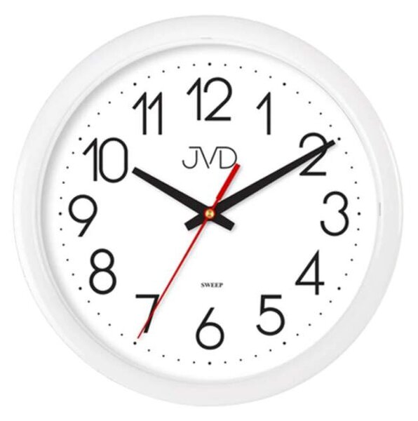 JVD Bílé nástěnné netikající hodiny JVD H608.1