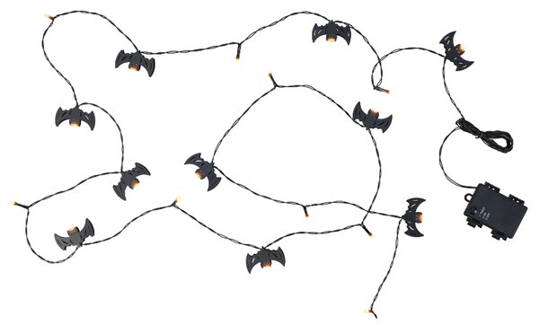 Světelný LED řetěz / Halloweenská LED pavučina (netopýři) (100413840003)
