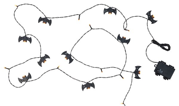 Světelný LED řetěz / Halloweenská LED pavučina (netopýři) (100413840003)
