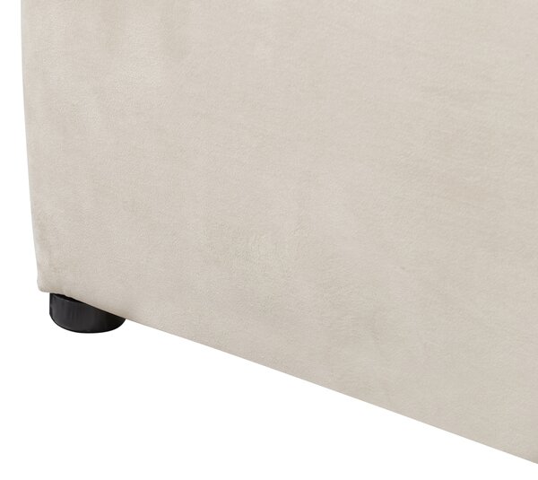 Postel s úložným prostorem BOUSSE Umělý samet Světle béžová 180 x 200 cm