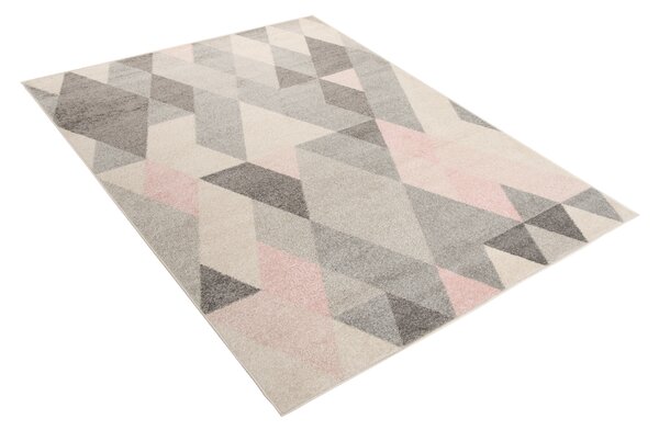 Makro Abra Kusový koberec LAZUR C946B šedý růžový Rozměr: 160x220 cm