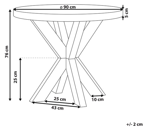 Zahradní jídelní stůl OLBIA 90 cm 90 cm Beton Šedá