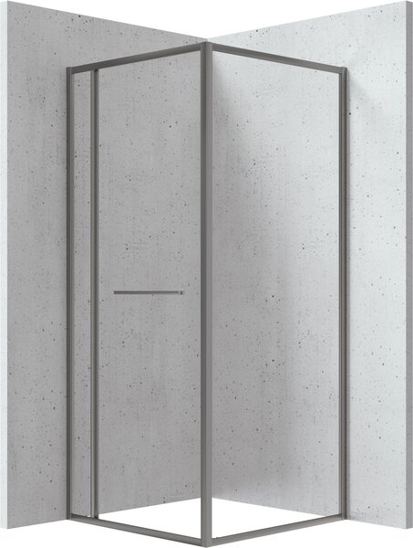 Deante Square sprchový kout 80x80 cm čtvercový grafitová matný/průhledné sklo KQB_D088P