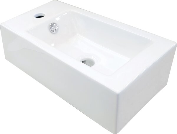 Deante Square umyvadlo 50.5x25.5 cm obdélníkový klasický-na pult bílá lesk CGS_6U2L
