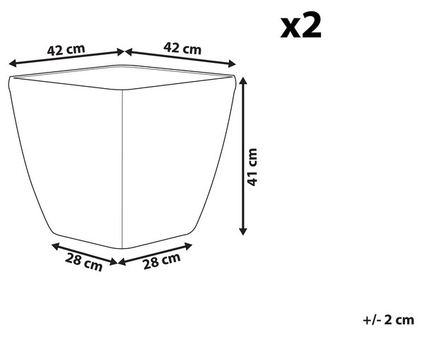 Sada 2 květináčů ASTRAS 42 cm Stříbrná