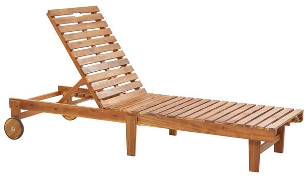 Lehátko PIETRALUNGA Polohovatelné Akáciové dřevo Hnědá