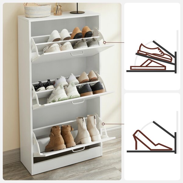 REGÁL NA BOTY, bílá, 60/120/24 cm Boxxx - Online Only šatny & botníky, Online Only