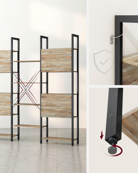 REGÁL NA DOKUMENTY, hnědá, černá, 158/166/24 cm Boxxx - Online Only kancelářský nábytek, Online Only