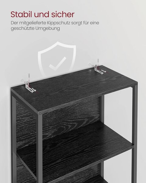 REGÁL, černá, ocel, 60/178,6/30,3 cm Boxxx - Knihovny, Online Only