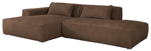 ROHOVÁ SEDAČKA, plast, textil, kompozitní dřevo, hnědá Livetastic - Sedací soupravy, Online Only