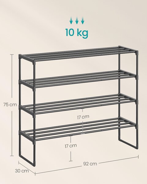 REGÁL NA BOTY, černá, 92/74/30 cm - Online Only šatny & botníky, Online Only