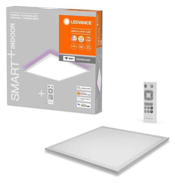 Chytrý stmívatelný WiFi RGBW stropní panel PLANON 450x450