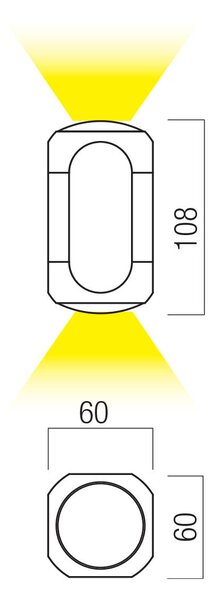 Redo Nástěnné LED svítidlo CRISP 7,5W, v. 108 mm, stmívatelné Barva: Černá, Barva světla: 2700K
