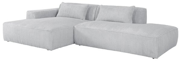ROHOVÁ SEDAČKA, plast, textil, kompozitní dřevo, světle šedá Livetastic - Sedací soupravy, Online Only
