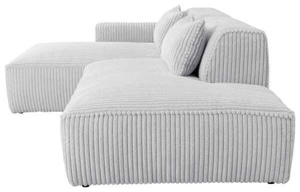 ROHOVÁ SEDAČKA, plast, textil, kompozitní dřevo, světle šedá Livetastic - Sedací soupravy, Online Only