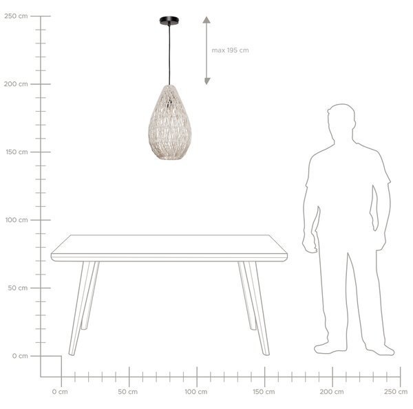 Závěsná lampa ANNOTTO Bavlna Béžová