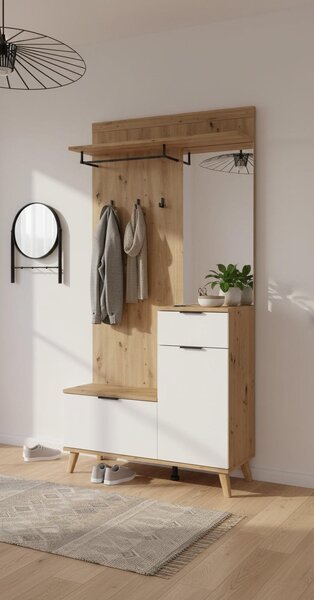 ŠATNA, bílá, dub artisan, 100/202/40 cm home24